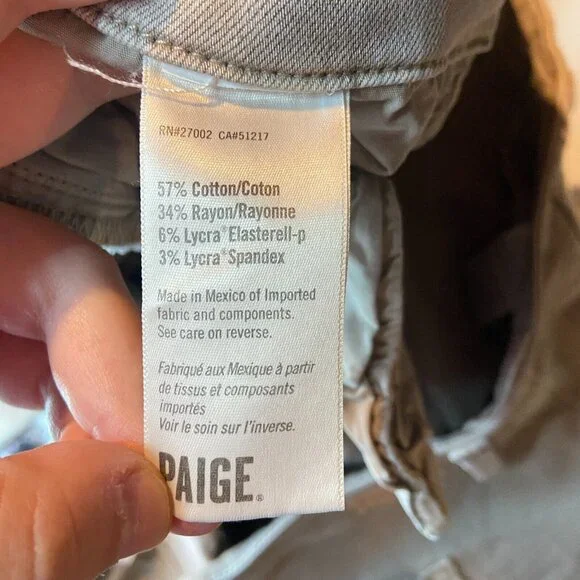 Paige Women 34 Carly Wide Leg Pant Khaki Ankle Moss Taupe Tie Waist High Waist - Picture 6 of 12